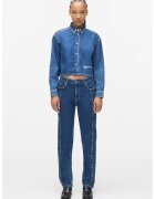 Karl Lagerfeld Jeans Blugi drepti cu aplicatii cu nituri - Albastru petrol