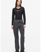 Karl Lagerfeld Jeans Blugi drepti cu talie inalta - Gri melange
