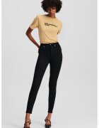 Karl Lagerfeld Jeans Blugi skinny crop cu talie inalta - Negru