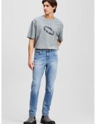 Karl Lagerfeld Jeans Blugi slim-fit cu aspect decolorat - Albastru deschis