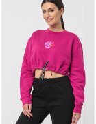 Karl Lagerfeld Jeans Bluza de trening crop cu snur de ajustare - Roz fandango