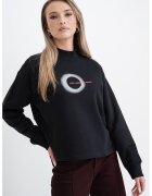 Karl Lagerfeld Jeans Bluza de trening cu decolteu la baza gatului si imprimeu logo - Negru
