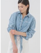 Karl Lagerfeld Jeans Camasa de denim cu nasturi - Albastru deschis