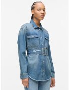 Karl Lagerfeld Jeans Camasa din denim cu o curea in talie - Albastru pastel