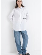 Karl Lagerfeld Jeans Camasa supradimensionata de bumbac - Alb optic