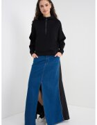 Karl Lagerfeld Jeans Fusta maxi cu slit frontal - Albastru inchis