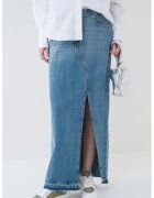 Karl Lagerfeld Jeans Fusta midi de denim - Albastru deschis melange