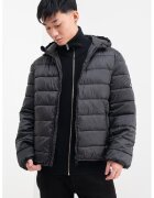 Karl Lagerfeld Jeans Geaca matlasata cu gluga - Negru