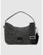 Karl Lagerfeld Jeans Geanta de umar cu bareta ajustabila - Negru stins/Alb murdar