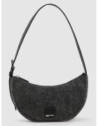 Karl Lagerfeld Jeans Geanta semi-luna de umar - Negru stins/Alb murdar