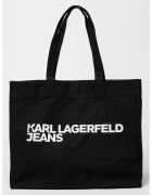Karl Lagerfeld Jeans Geanta shopper de bumbac - Negru/Alb optic