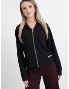 Karl Lagerfeld Jeans Hanorac cu fermoar si model uni - Negru