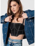 Karl Lagerfeld Jeans Jacheta de denim cu buzunare pe piept - Albastru