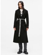 Karl Lagerfeld Jeans Palton din amestec de lana cu cordon cu logo - Negru