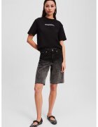 Karl Lagerfeld Jeans Pantaloni scurti din denim cu aspect decolorat - Negru