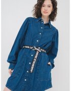 Karl Lagerfeld Jeans Rochie-camasa dein denim cu capse - Albastru inchis