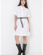 Karl Lagerfeld Jeans Rochie-camsa cu o curea cu model logo - Alb optic