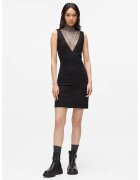 Karl Lagerfeld Jeans Rochie mini cu insertie din plasa - Negru