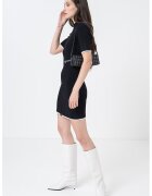 Karl Lagerfeld Jeans Rochie scurta cu striatii si fermoar - Negru