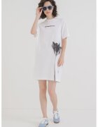Karl Lagerfeld Jeans Rochie-tricou din bumbac organic - Negru/Alb optic