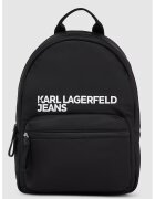 Karl Lagerfeld Jeans Rucsac cu buzunar exterior si imprimeu logo - Alb/Negru