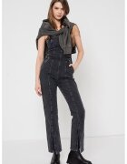 Karl Lagerfeld Jeans Salopeta de denim cu slituri frontale - Gri inchis melange
