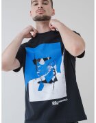 Karl Lagerfeld Jeans Tricou de bumbac organic cu logo - Negru/Albastru royal