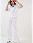 Karl Lagerfeld Jeans Tricou lejer de bumbac organic cu logo - Alb/Turcoaz