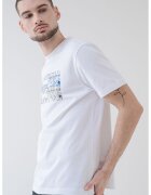 Karl Lagerfeld Jeans Tricou regular fit de bumbac organic - Alb/Negru stins/Albastru royal