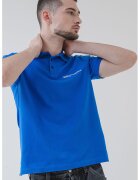 Karl Lagerfeld Jeans Tricou regular fit din bumbac organic cu guler polo - Alb/Albastru royal
