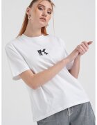 Karl Lagerfeld Jeans Tricou uni de bumbac - Alb optic