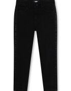 KARL LAGERFELD KIDS Blugi cu benzi laterale cu logo - Negru