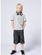 KARL LAGERFELD KIDS Blugi scurti cu model logo - Gri/Negru stins