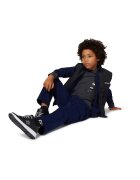 KARL LAGERFELD KIDS Bluza de trening cu decolteu la baza gatului si imprimeu logo - Alb/Gri antracit
