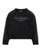 KARL LAGERFELD KIDS Bluza de trening cu logo - Negru/Gri inchis
