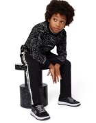 KARL LAGERFELD KIDS Bluza de trening cu model logo si decolteu la baza gatului - Alb/Negru