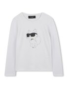KARL LAGERFELD KIDS Bluza din amestec de bumbac cu imprimeu logo - Auriu/Gri deschis