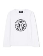 KARL LAGERFELD KIDS Bluza din bumbac si modal cu imprimeu logo - Negru/Alb murdar