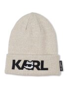 KARL LAGERFELD KIDS Caciula tricotata cu logo - Negru/Maro nisip