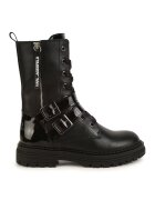 KARL LAGERFELD KIDS Cizme biker de piele - Negru