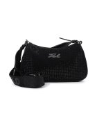 KARL LAGERFELD KIDS Geanta crossbody cu strasuri - Negru