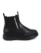 KARL LAGERFELD KIDS Ghete Chelsea cu imprimeu logo - Negru