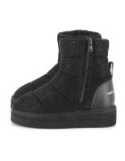 KARL LAGERFELD KIDS Ghete cu logo si fermoar - Negru/Argintiu