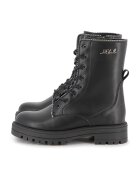 KARL LAGERFELD KIDS Ghete din piele cu aplicatii cu strasuri - Negru
