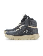 KARL LAGERFELD KIDS Ghete din piele cu logo - Gri carbune