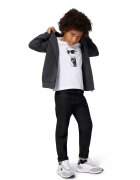 KARL LAGERFELD KIDS Hanorac cu fermoar si imprimeu logo - Gri antracit
