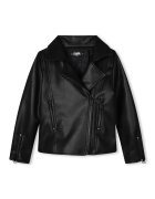 KARL LAGERFELD KIDS Jacheta biker de piele ecologica - Negru