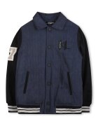 KARL LAGERFELD KIDS Jacheta bomber cu guler ascutit - Negru/Albastru inchis