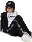 KARL LAGERFELD KIDS Pantaloni drepti cu logo - Negru