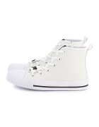 KARL LAGERFELD KIDS Pantofi sport din material textil cu detalii logo - Alb fildes/Argintiu